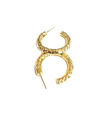 ODM 18K Aurélio Tubo Hoop brincos de ouro amarelo Revestimento de ouro Tubular brincos de anel
