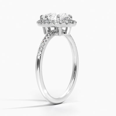 Anéis de noivado 925 Sterling Silver Halo Branco Revestidos em Ouro