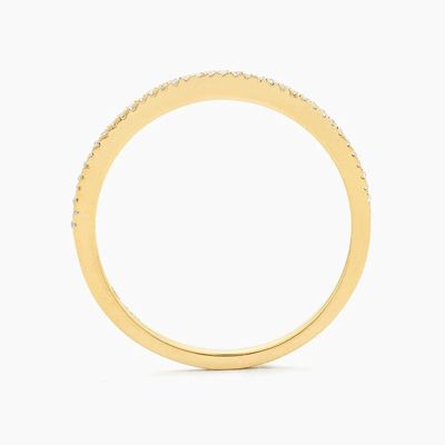 Artigo quente 18K ouro revestido Meia Eternidade empilhável 925 Sterling Silver Feminino Banda Anel