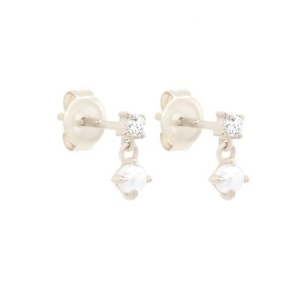 Mãe das Pérolas Brancas 925 Sterling Silver Drop Brincos feitos à mão para meninas