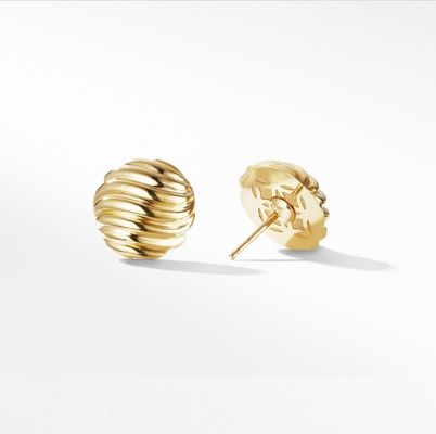 OEM esculpidos de cabo Stud brincos 18K ouro revestido de aço inoxidável Studs