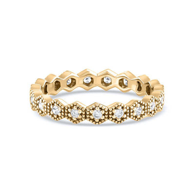 Moda Eternidade Forma Geométrica Cubico Zirconia Anel empilhável Banda para Mulheres