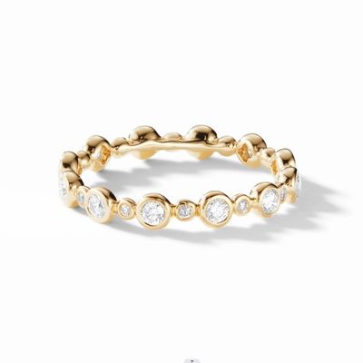 Clássicos Zircon Eternity Band Joias Revestidas em Ouro US Tamanho 10 Anel CZ claro