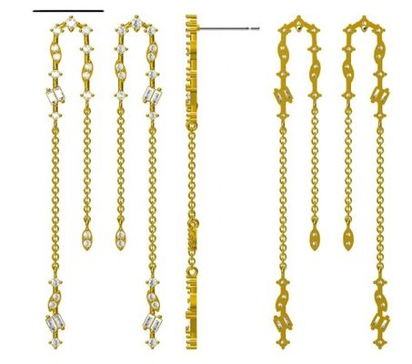 2024 Brasileiro Placado em Ouro Drop Chain Brilhantes Mulheres 925 Brilhantes de Prata Esterlina