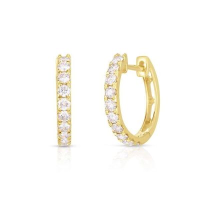 Tipo de jóias Brincos 18K Revestidos de Ouro CZ Sleeper Hoop para Mulheres 925 Sterling Silver