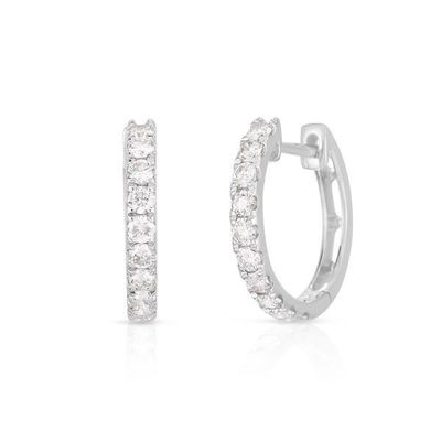Tipo de jóias Brincos 18K Revestidos de Ouro CZ Sleeper Hoop para Mulheres 925 Sterling Silver