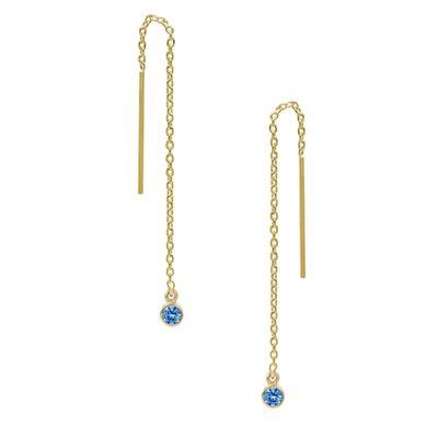 925 prata esterlina simplesmente 18k ouro bandeira feminina Brinco de encadeador de cadeia de gotas