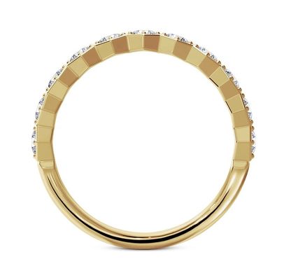US5-US11 Honeycomb Wedding Band Revestido em Ouro 925 Sterling Silver Ring