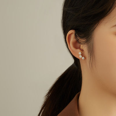 18K de ouro revestido 925 Sterling Star de prata cúbica Zirconia Stud brincos para mulheres acessórios