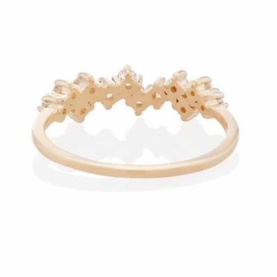 925 Sterling Silver Jewelry Prong Setting Mini Clear CZ Band Rings para Mulheres Sterling