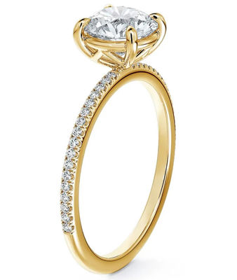 925 Sterling Silver Brasileiro Redondo Branco CZ Anel de Noivado Belas Joias Acessórios