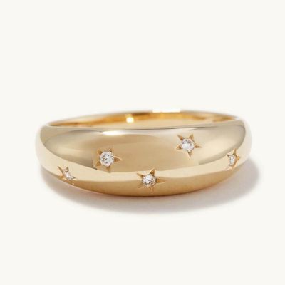 Eternity Band Anéis Brasileiros 18K Ouro Joalharia Estrela 925 Sterling Silver Dome Anel Feminino