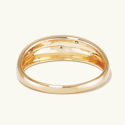 Eternity Band Anéis Brasileiros 18K Ouro Joalharia Estrela 925 Sterling Silver Dome Anel Feminino