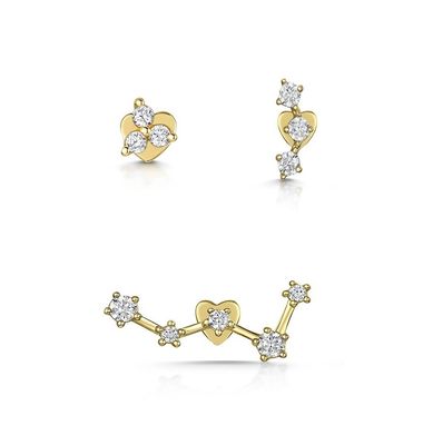 OEM Constella Stud brincos 925 18k de ouro branco Stud brincos