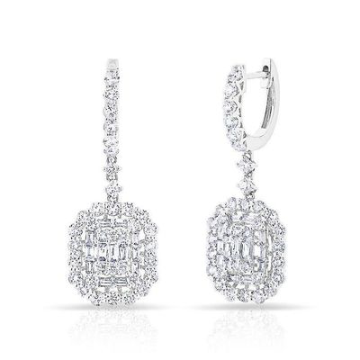 Brincos CZ Brancos 925 de Prata Esterlina Estilo Clássico Para Noivado E Casamento