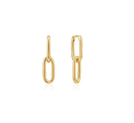 Casamento Simples Cable Silver Link Stud brinco de orelha 30mm altura Design elegante