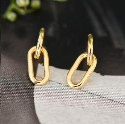 Casamento Simples Cable Silver Link Stud brinco de orelha 30mm altura Design elegante