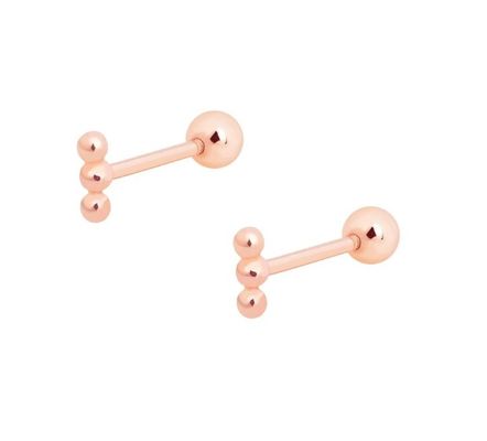 Mini Barbell de pérolas de prata de orelha com parafuso traseiro 925 Sterling Silver