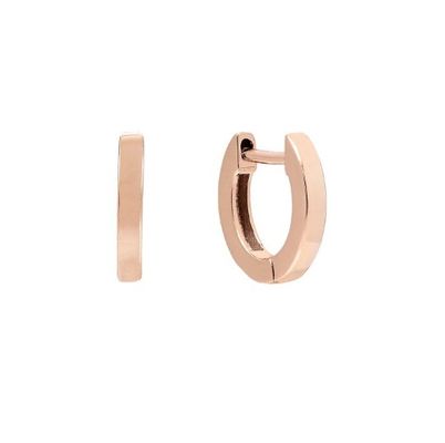 Minimalista Huggies 925 prata esterlina brincos unisex com 18K ouro