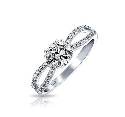 925 Sterling Silver Ring Micron Pave White Gold Plated para Mulheres Casamento Casal de noivado