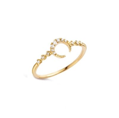 Anel de lua de prata fina 925 personalizado para homens com ouro de 14k 18k 24k do Brasil 2022