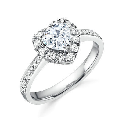 Brass Creative Heart Shape Clear CZ 925 Sterling Silver Eternity Band Rings Para Mulheres Joias