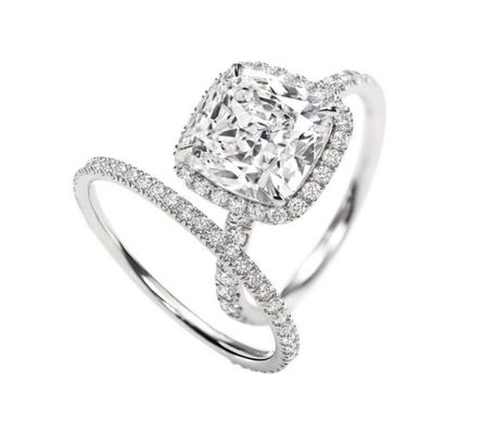 Europa e América Tendência Sterling Prata Anel de Noivado Conjunto com Plata