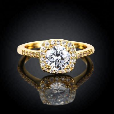 Anel de noivado de diamantes 18K ouro, tamanho 5 - tamanho 10