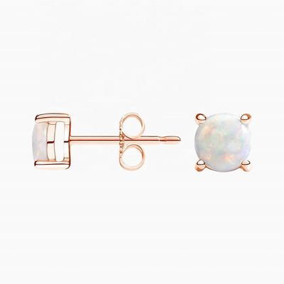 Atacado Opal Branco 925 Sterling Prata Stud brincos para jóias femininas