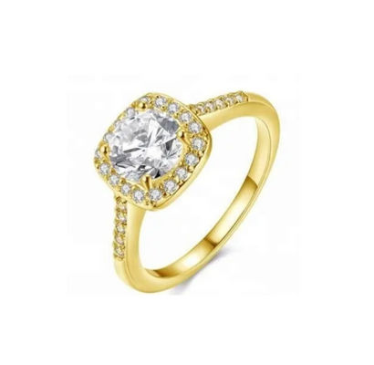 Anel de noivado de diamantes 18K ouro, tamanho 5 - tamanho 10
