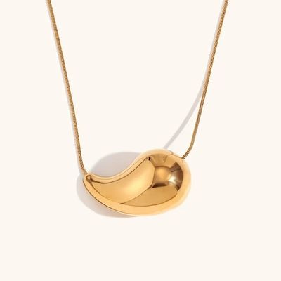 Colar de lágrimas de ouro de 18K 45+5cm de latão