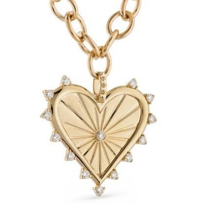 Ouro 18K Branco CZ Amores com Pico Coração Encanto Colar 925 Penda de Prata Sterling