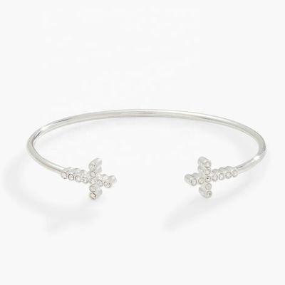 925 14K Cruz de Ouro Pulseira Bracelete Com Pave Cristal Zircon Para Mulheres