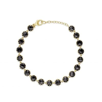 Thorn CZ Pulseira de tênis de diamante Pulsera de pedra preciosa preta revestida de ródio