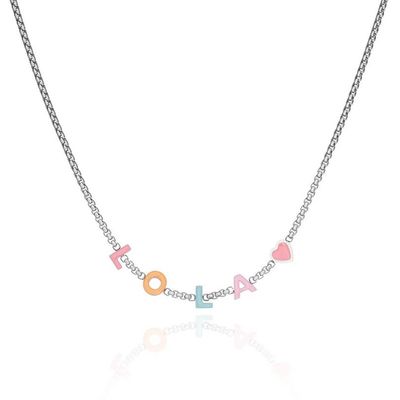 Nome personalizado Colar Letras individuais Esmalte Colar de ouro personalizado Iniciais