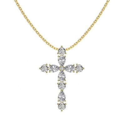 Customize 925 Sterling Silver Cross Necklace 18k Silver Cross And Chain senhoras