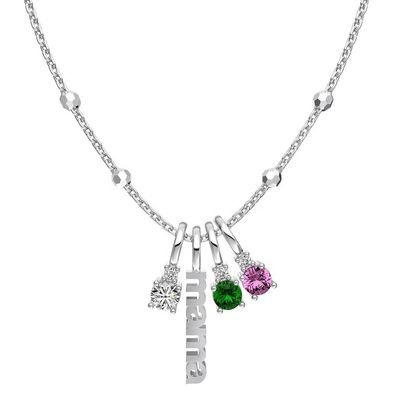 Colar de prata branco CZ 4mm 925 Colar de pedra de zircão feminino