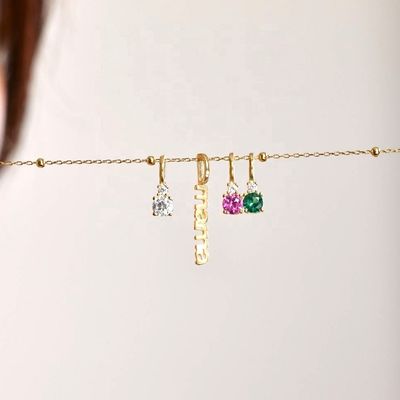 Colar de prata branco CZ 4mm 925 Colar de pedra de zircão feminino