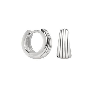 ECO 925 Prata Sterling Huggie brincos de ouro branco revestido para aniversário