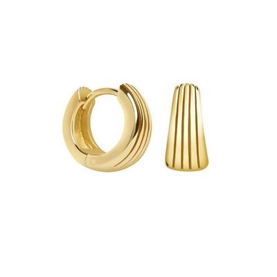ECO 925 Prata Sterling Huggie brincos de ouro branco revestido para aniversário