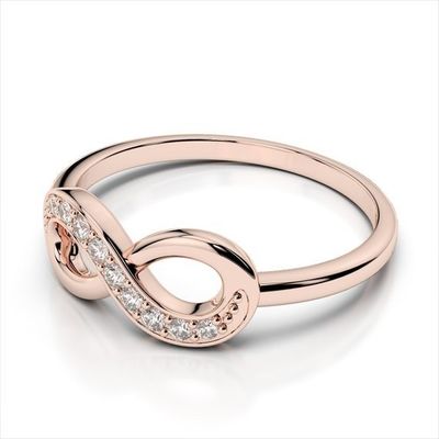 Anéis Infinitos de Amor de Pedra Branca em 925 Sterling Silver para o Amor Eterno