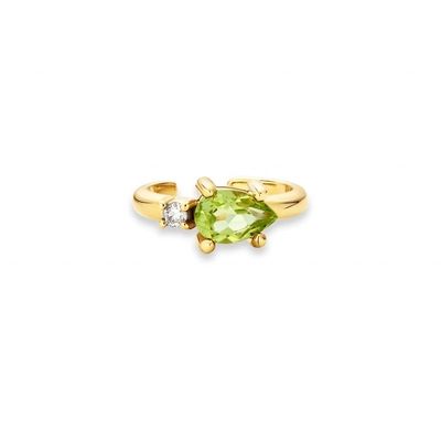 18K de ouro revestido 925 de prata esterlina Design de moda de pérola corte Peridot CZ brincos
