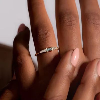 Novos Chegados Três Anéis de Pedra CZ Branco CZ E Tanzanita Real S925 Prata Belas Joias 14K 18K Revestido de Ouro Para Mulheres
