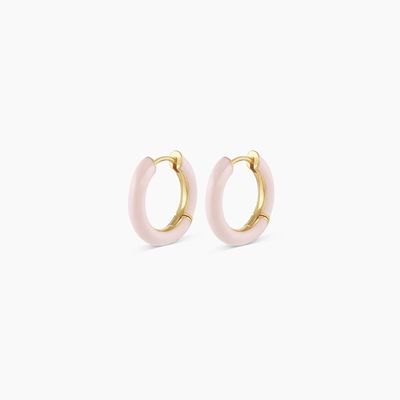 Logotipo personalizado Chunky 18K Gold Plated Hoop Turquesa Esmalte Cor 925 Sterling Silver Huggies Brincos