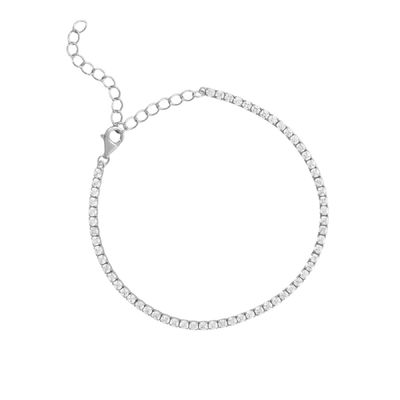 Prateado em ouro branco de maio aniversário esmeralda cúbico zircão bracelete de cadeia de tênis ajustável