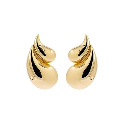 2024 Double Teardrop Fashion 18K brincos dourados e aceitação de logotipo personalizado