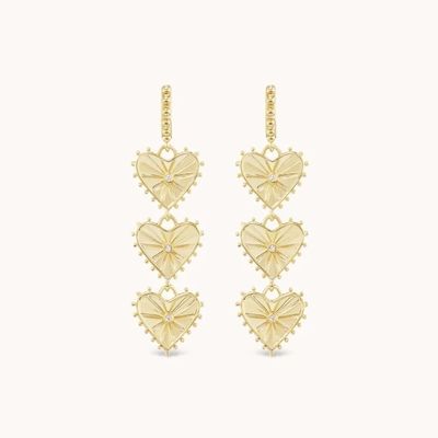 14K de ouro Revestido Dangle Multi Huggies Carinho Charm Brincos Perfeito Presente