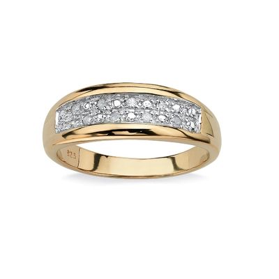 Anel de casamento de diamantes em prata / latão com diamantes de pedra