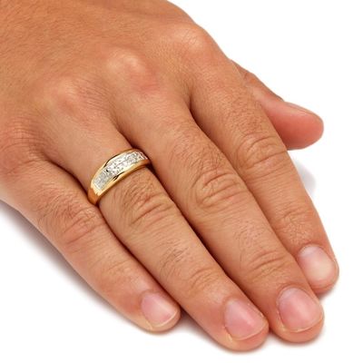 Anel de casamento de diamantes em prata / latão com diamantes de pedra