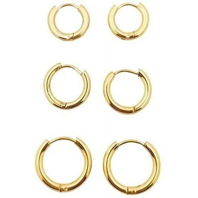 Simply Rose Gold 8mm Huggie com Chapéu Pequeno Anéis de Aço Inoxidável para Graduação